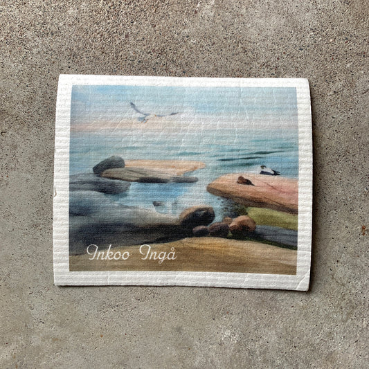 Tiskiliina - Kalliolampi Inkoo-tekstillä