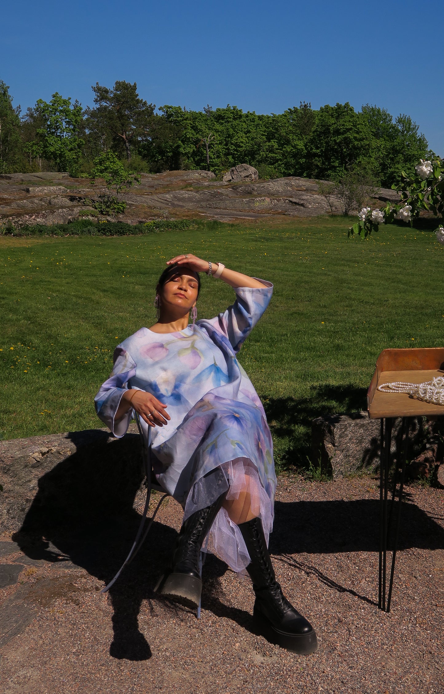 Pellavamekko Orvokki malli 1