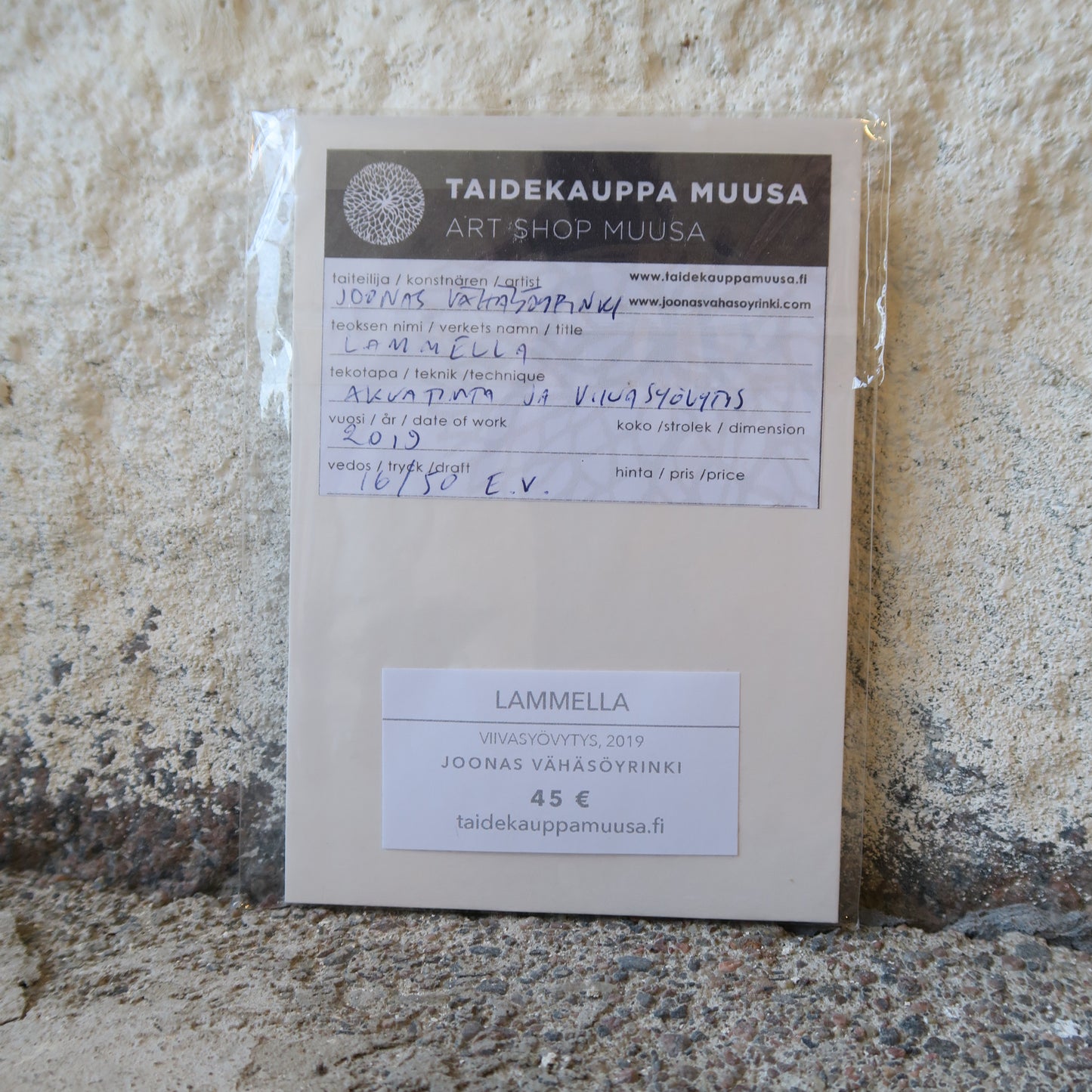 Lammella 16/50, Joonas Vähäsöyrinki, taidegrafiikan vedos