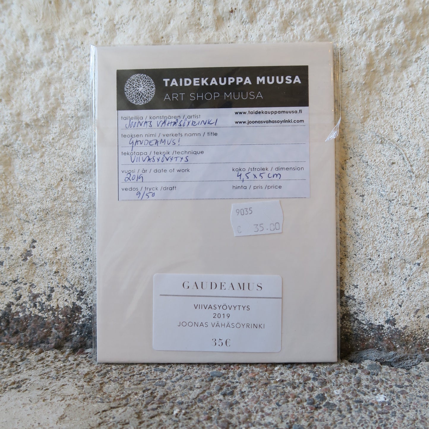 Gaudeamus! 9/50, Joonas Vähäsöyrinki, taidegrafiikan vedos