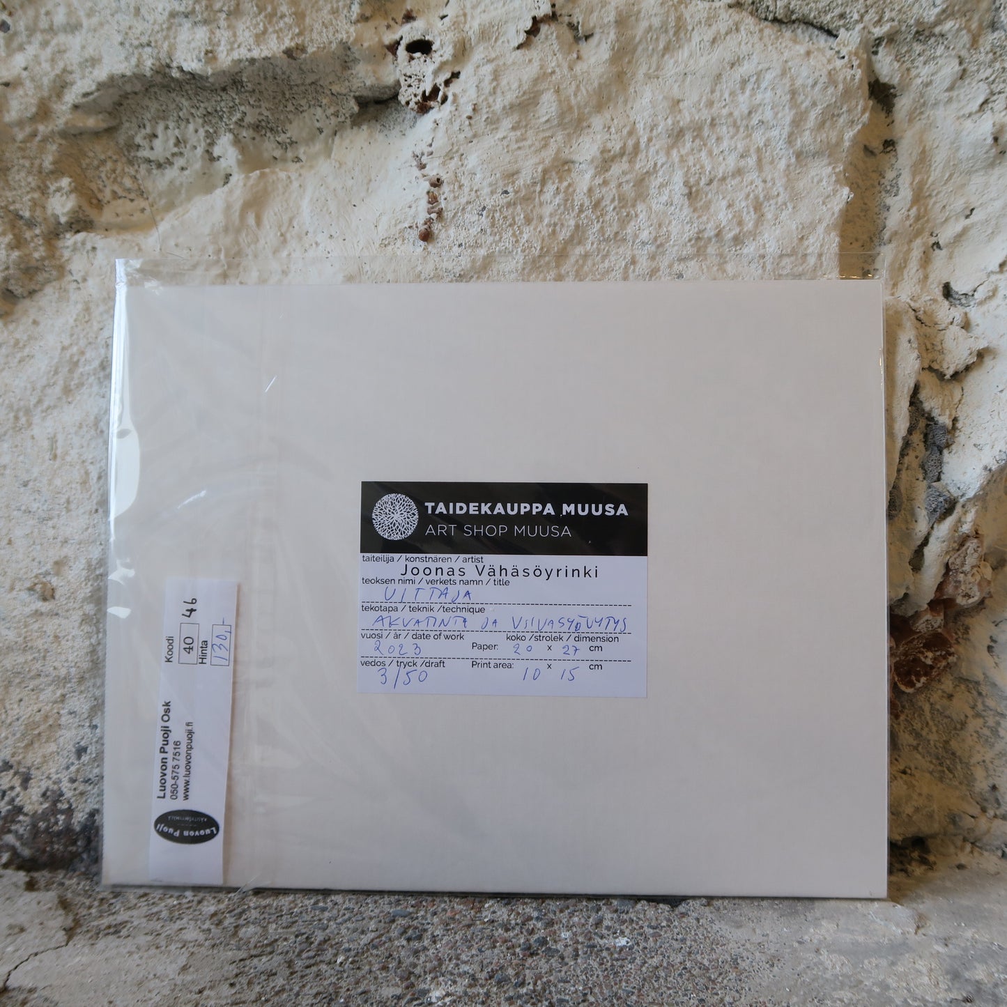 Uittaja 3/50, Joonas Vähäsöyrinki, taidegrafiikan vedos