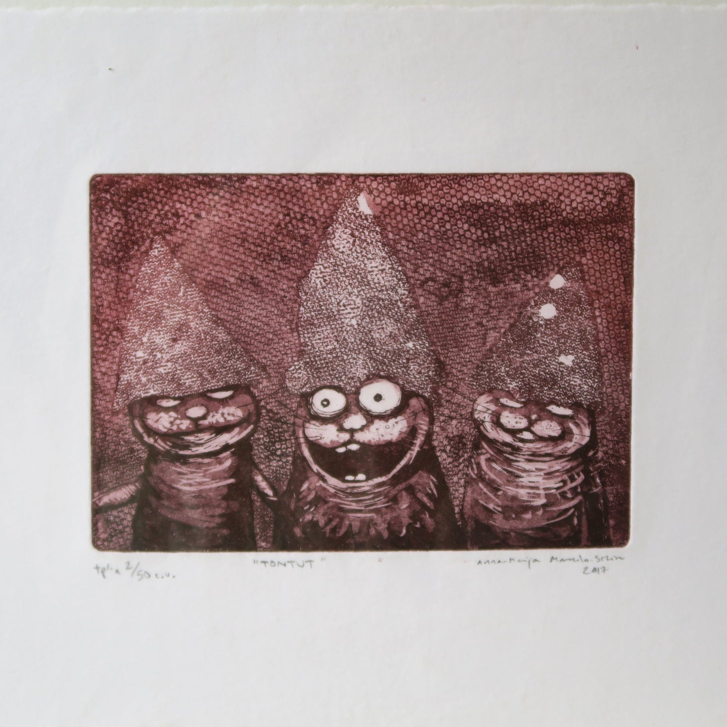 Tontut, 2/50, Anna-Maija Mattila-Selin, taidegrafiikan vedos