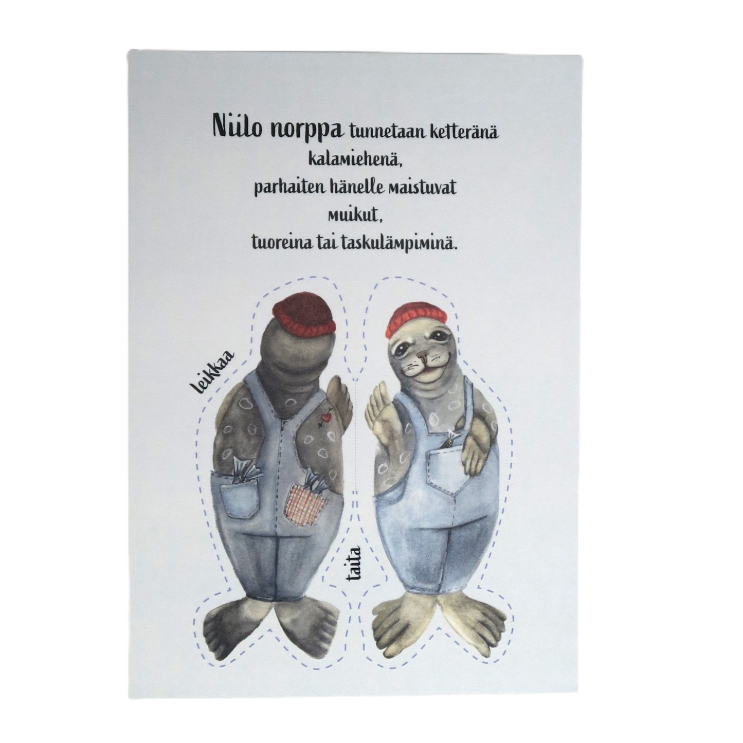 Paperinukkekortti A5 - 6 eri hahmoa