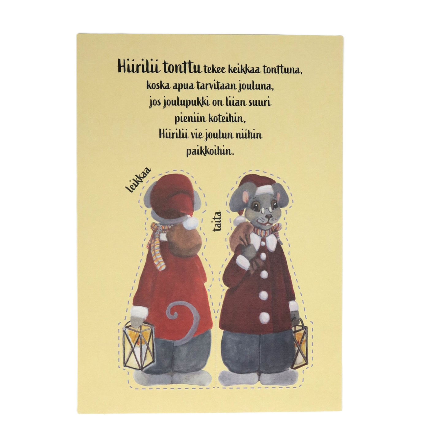 Paperinukkekortti A5 - 6 eri hahmoa