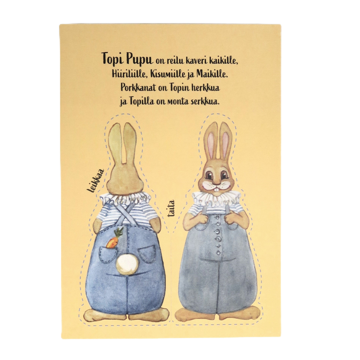 Paperinukkekortti A5 - 6 eri hahmoa