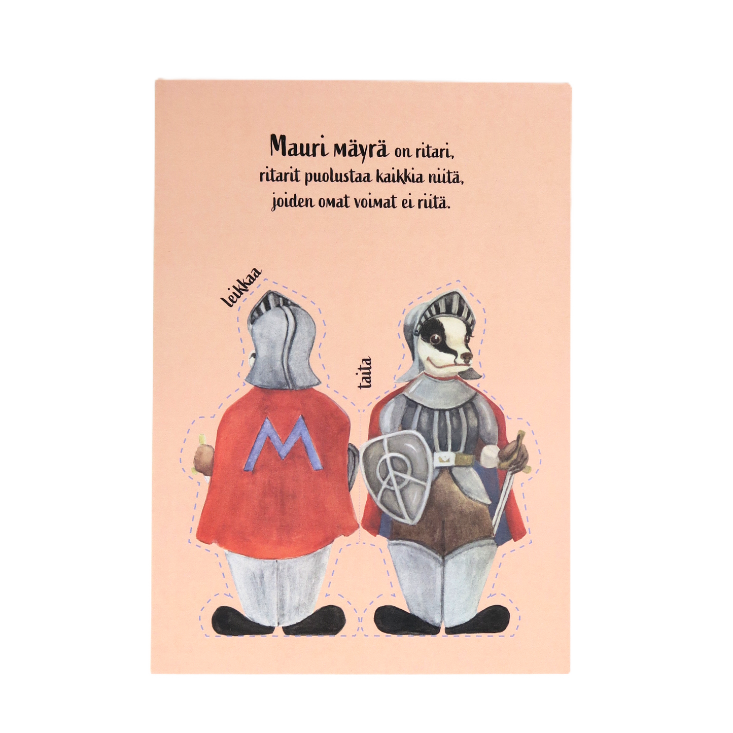 Paperinukkekortti A5 - 6 eri hahmoa