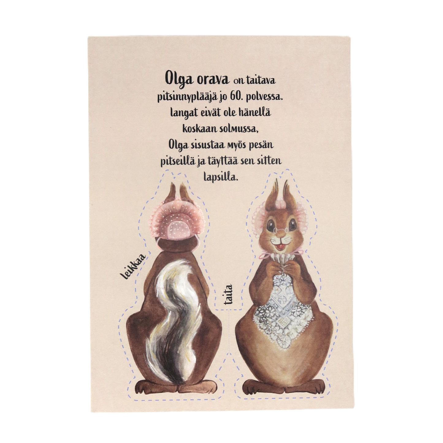 Paperinukkekortti A5 - 6 eri hahmoa