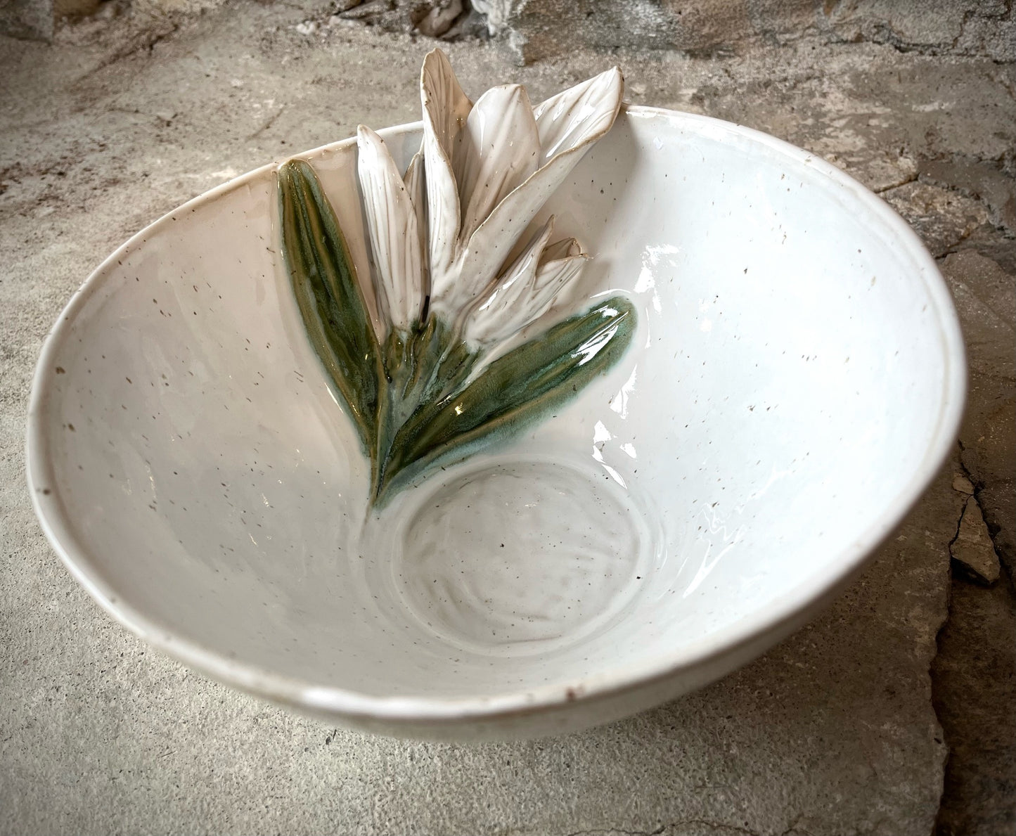 Valkoinen Amaryllis-kulho